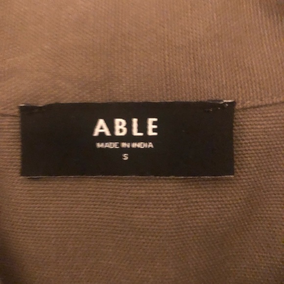 ABLE The Phyllis Utility Shacket in Dusky Green Size:‎ Small Lightweight Shacket - Picture 4 of 15